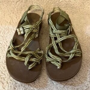 Chaco Florentine Avo Womens 6 Strappy Sandals Olive Green White J106430
